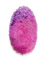 Poster - Quantum Identity Protection High-Resolution Biometric Fingerprint Visualization in Vibrant Digital Magenta - Next-Gen Cybersecurity and Personal Authentication Innovation