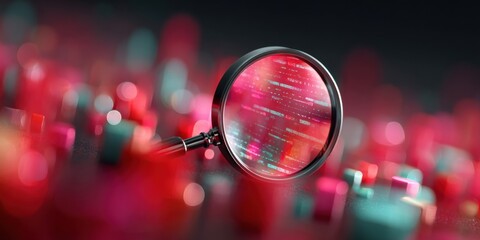 Aufkleber - Quantum Data Forensics AI-Powered Cybersecurity Visualization with Dynamic Holographic Magnification - Next-Gen Digital Intelligence Exploration