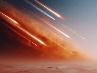 Leinwandbilder - Cosmic Spectacle Cinematic Meteor Shower Visualizing Astronomical Wonder - Ultra HD Celestial Event for Science and Space Exploration Marketing