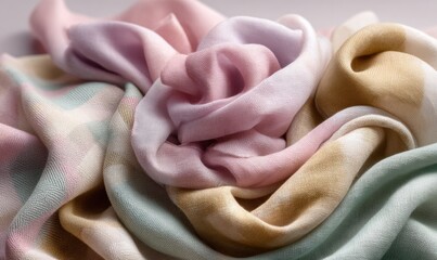 Poster - Soft Symmetry Tranquil Textile Design Exploring Pastel Gradient Trends in Fluid Fabric Textures for Premium Lifestyle Branding and Mindful Creative Expression
