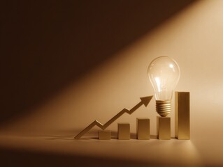 Poster - Illuminating Economic Insights Sustainable Energy Innovation Visualizes Rising Utility Costs with Minimalist Golden Breakthrough Concept