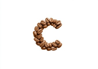 Poster - Artisan Coffee Branding Minimalist Letter C Crafted from Premium Roasted Beans - Creative Typography for Urban Cafe Marketing and Design Innovation