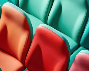 Aufkleber - Ergonomic Color Block Seating Minimalist Design Meets Vibrant Aerospace Aesthetics - Next-Gen Travel Experience in Modular Comfort