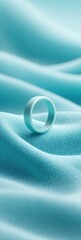 Aufkleber - Minimalist Health Tech Innovation Advanced Sleep Monitoring Ring in Soft Teal - Wearable Wellness Tracker for Precision Biometric Diagnostics and Personal Health Optimization