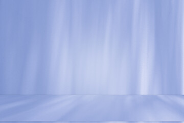 Leinwandbilder - Wall interior background, studio and backdrops show products. with soft light shadow from window color blue and white. background for text insertion and presentation of product	