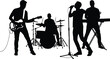 © SabitaRani - silhouettes of band members isolated on white background