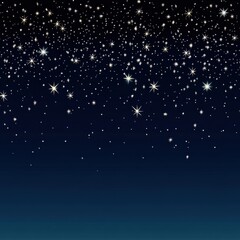 Wall Mural - starry night sky illustration with twinkling stars and deep blue gradient background for space or dr