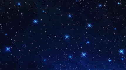 Wall Mural - night sky with sparkling stars in deep blue space cosmic background abstract digital illustration