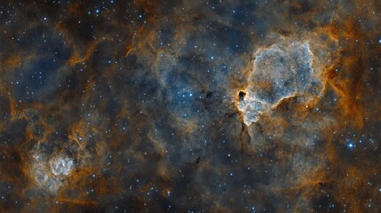 Wall Mural - wide angle view of the lobster claw nebula and the associated nebula complex in constellation cassio