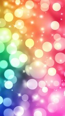 Wall Mural - abstract bokeh background of rainbow colors with sparkling lights festive celebration backdrop desig