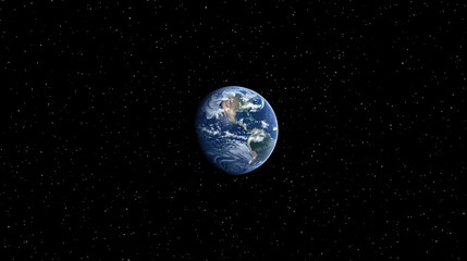 Wall Mural - earth view from outer space with starry background digital art illustration planet orbiting