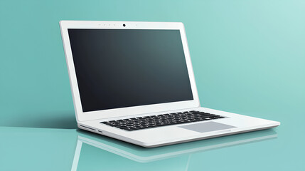 Wall Mural - open notebook graphic. modern wireless technology. flat design illustration of laptop
