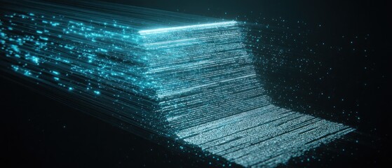 Abstract digital data stream futuristic technology