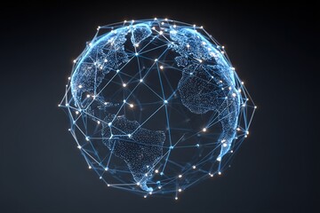Global network technology world digital connection internet communication worldwide data earth 3d render