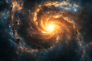 Wall Mural - Majestic spiral galaxy showcasing cosmic dust and stars in the vast and boundless universe