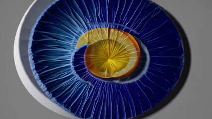 Wall Mural - orange slices pulsate, morph, and transform in this abstract animation, creating a visually captivat