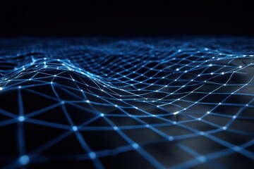 abstract digital network pattern with glowing points.