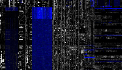 Aufkleber - Abstract creative glitch overlay texture. Geometric pixel pattern of a digital glitch on transparent background, digital pattern