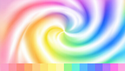 Poster - Abstract swirling rainbow vortex, vibrant pastel color palette, dynamic energy, smooth gradients, bright hues, perfect for backgrounds or design projects. : Generative AI