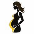 © designsMHR - Simple Expecting Mother Holding Belly Design