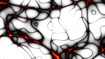 Poster - Red futuristic technology background with organic motion. Energy overlay lines background