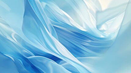 Wall Mural - Abstract blue curved lines flowing wave soft white background wallpaper for advertisement.