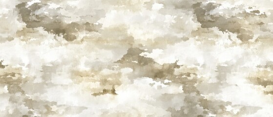 Canvas Print - abstract watercolor painting of clouds in beige and white tones seamless pattern artistic style back