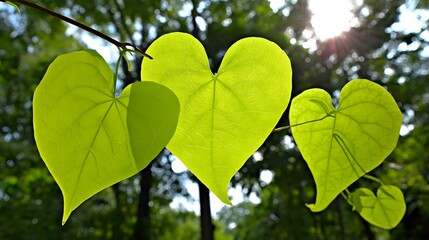 Wall Mural - forming a heart shape with sun rays shining through