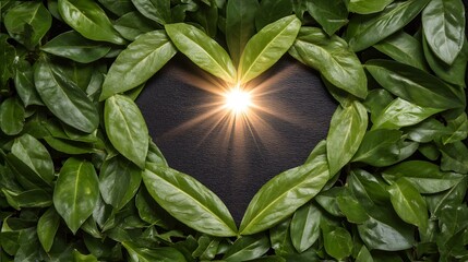 Wall Mural - forming a heart shape with sun rays shining through