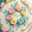© Usama - Beautiful mother's day greeting card with pink tulips celebrating motherhood