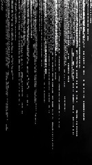 black background with white vertical lines of computer code