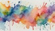 © Luminary Shots - Watercolor splash with vibrant hues creating a colorful abstract design on a white background scene