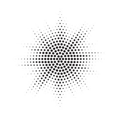 Fototapete - Burst Halftone light effect. Glowing light burst. abstract grunge halftone dots background. Vector illustration.
