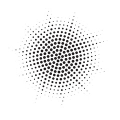 Fototapete - Burst Halftone light effect. Glowing light burst. abstract grunge halftone dots background. Vector illustration.
