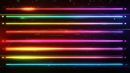 Sticker - futuristic neon light lines display digital art vibrant environment abstract viewpoint multicolor co