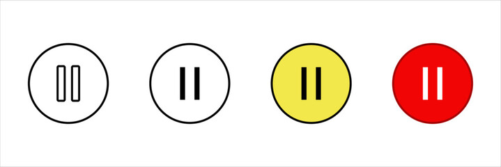 Set of play buttons icons. Play buttons. Video audio player button vector illustration.