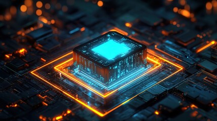 A glowing cybersecurity matrix shielding a futuristic data server