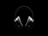 Black Wireless Headphones on Black Background for Personal Audio Use