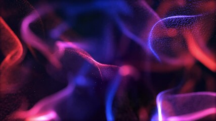 Wall Mural - ethereal color smoke vj loop - abstract red blue particle waves animation 4k