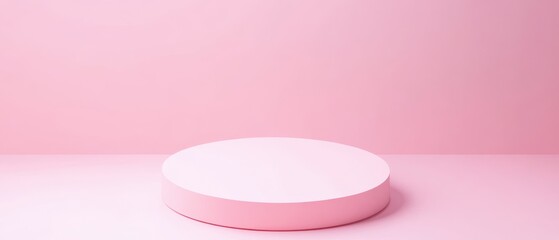 Wall Mural - minimalist pink podium stage for product display, cosmetic showcase, or presentation background in s