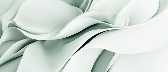 Canvas Print - abstract flowing white fabric background with smooth curves and elegant folds, creating a sense of s