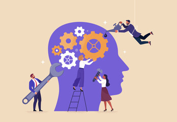 Wall Mural - business improvement concept. contemporary flat-style abstract vector illustration of diverse people