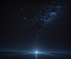 Wall Mural - Deep midnight blue, countless stars sparkle against absolute blackness ,  universe,  stargazing,  galaxy