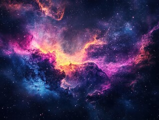 Wall Mural - Colorful nebula in deep space