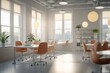 © Michael - Serene Softly Diffused Image of a Bright Collaborative Workplace with Ample Windows and Luminous Lighting Elements