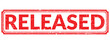 © VectorGrid - Released rubber stamp, Released stamp seal, Released stamp, Grunge red released rubber seal stamp on white background