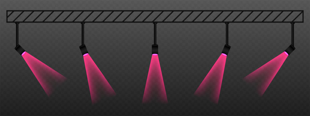Wall Mural - red spotlight. rotated ceiling lamps with warm directional beams. suitable for stage lighting, visua