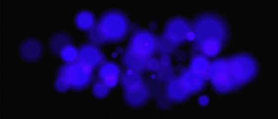 Wall Mural - bright blue circular bokeh lights with intense blur. festive digital particles and abstract glowing 