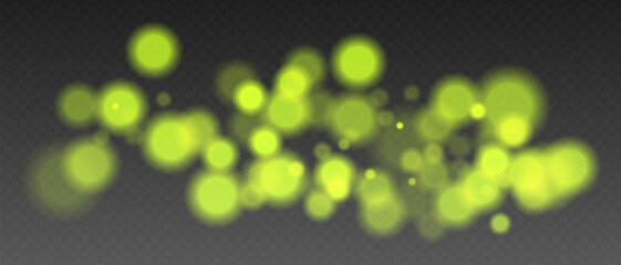 Wall Mural - yellow glowing bokeh lights with blur and transparency. abstract festive light spots, digital sparkl