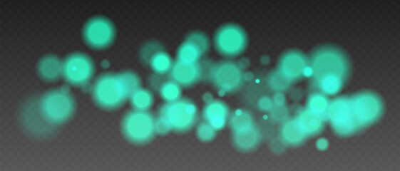 Wall Mural - blue glowing bokeh lights with blur and transparency. abstract festive light spots, digital sparkles